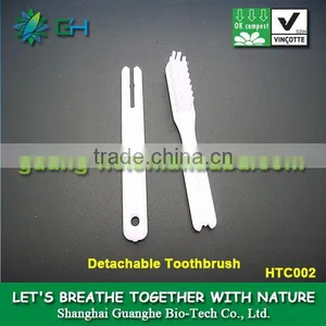 Environment-friendly Biodegradable PLASTIC PLA(polylactic Acid) Toothbrush/ Hotel Toothbrush thumbnail-1