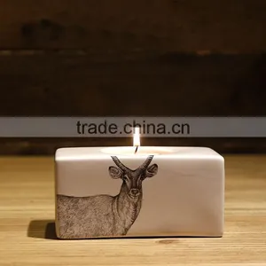 High Quality Zebra and Beer Rectangle Ceramic Candle Holder thumbnail-1