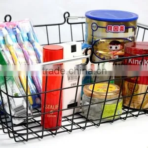 Hangzhou Supplier Fashion Metal Wire Mesh Hand Held Sundry Storage Basket/Shopping Basket thumbnail-2