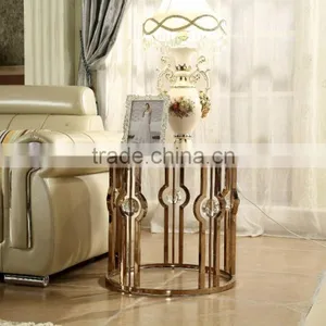 Gold Marble Top Metal Side Table thumbnail-1