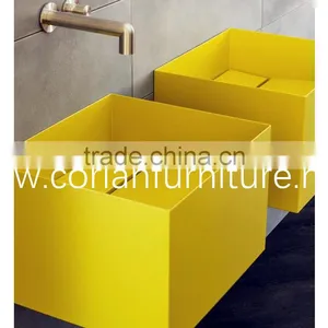 100% Acrylic Solid Surface Colorful Corian Made Bathroom Vanity thumbnail-1