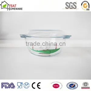 High Borosilicate Glassware Glass Salad Bowl With Lid thumbnail-2