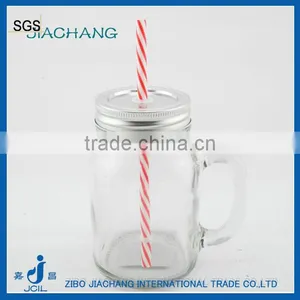 16oz Wholesale Sodalime Glass Mango Juice Mason Jar With Stainless Steel Lid thumbnail-1