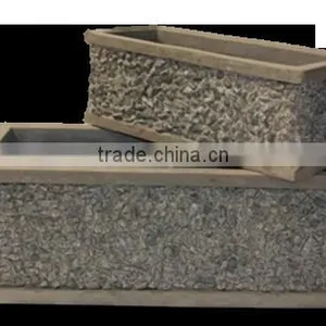 Rectangular Slate Lightweight Cement Pots, Small Concrete Pots, GRC Planter thumbnail-1