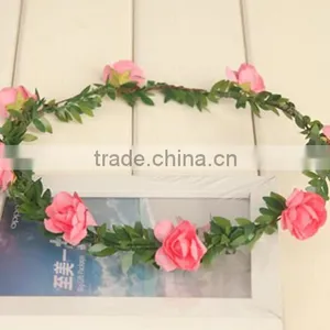 New Handmade Silk Floral Hair Wreath and Flower Head Garland thumbnail-2