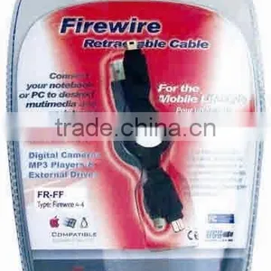 IEEE 1394 4P-6P Retractable Firewire Cable VK2-2007 thumbnail-1