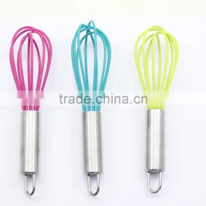 548-9A SILICONE EGGBEATER WITH STAINLESS STEEL HANDLE ,HIGH QUALITY EASY-CLEAN EGGBEATER, thumbnail-1
