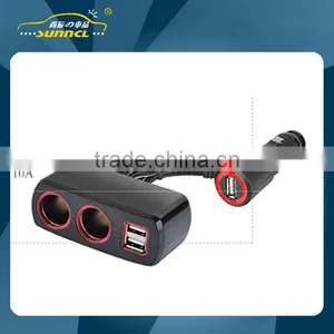 CE Approval 5V 0.5A , 2 Plug and 2 USB Cigarette Socket Adapter for IPhone , Tablet , Samsung thumbnail-1