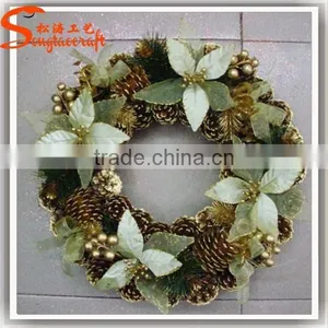 China Factory Cheap Indoor Artificial Flowers for Wreaths Wreath Frame Artificial Boxwood Flower Wreath for Sale Home Decoration thumbnail-1