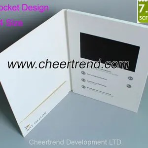 Powerful Marketing Tool A4 Size 7'' LCD OEM Video Brochure With Pocket Design for Business Card thumbnail-1