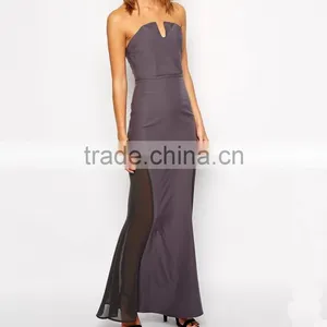 New Elegant Fashion Lady Prom Party Dress Quality Factory Wholesale Deep v Evening Dress thumbnail-1