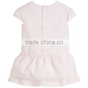 Fashion Baby Girl Dress Pink Cotton Jacquard Kids Dresses With Peplum HSD6988 thumbnail-3