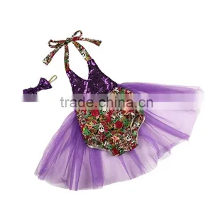 Newest Birthday Kids Tutu Skirts Sequin Romper Tutu Set 2 Piece Skirt Sets thumbnail-1