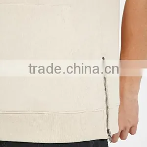 Hotsale Design Cotton Fleece Pocket Zip Plain Solid Color Pullover Short Sleeve Plain Hoodies Wholesale Made in China thumbnail-4