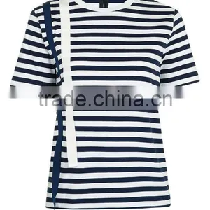 Tape Drop Over The Shoulder Stripe Boxy Tee for Girls thumbnail-1