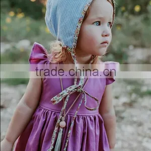 Tie Back Girls Dress Kids Clothing Wholesale Party Baby Girls Dresses Long Dress thumbnail-5