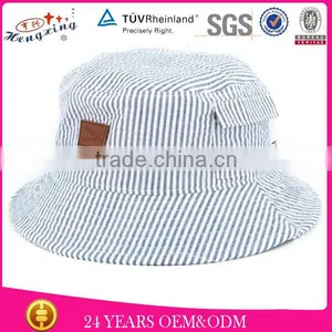 Black Cotton Woven Labels Chain Bucket Hat for Men thumbnail-5