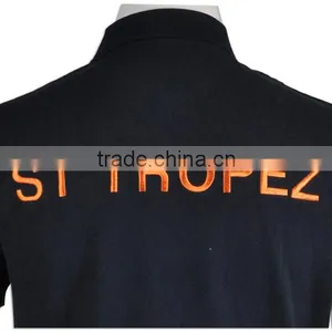 Men's Strip Polo T Shirt With Contrast Color Black Orange thumbnail-5