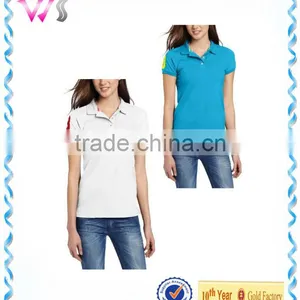 Girls Solid Color 100 Polyester Polo Shirts With Brand Logo Customized thumbnail-1