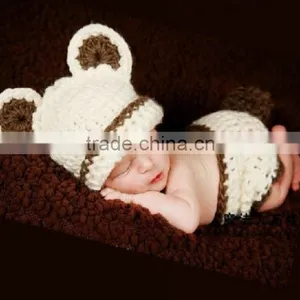 Kalevel Cute Cartoon Dinosaur Style Infant Newborn Baby Girl Boy Crochet Beanie Hat Clothes Baby Photograph Props thumbnail-4