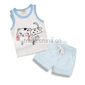 Factory Price no Sleeve Children Clothes Set 2017 Hot Sell Kids Clothes thumbnail-2