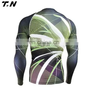 Wholesale Mma Bjj Compression Shirts Rash Guard Rashguard Lycra thumbnail-2