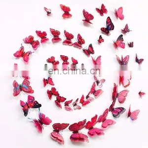 Wholesale High Quality 3D Double Butterfly PVC Wall Sticker Home Decoration thumbnail-1
