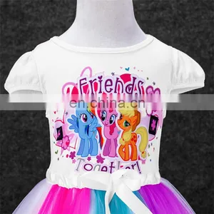 2016 Frozen Elsa Girl Party Dress , The New Children Dress Roses Frozen Elsa ANNA Dress Cartoon Pony BOLI Pony Rainbow Skir23153 thumbnail-5