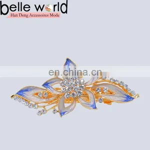 High Quality Flower Rhinestone Hair Barrette thumbnail-1
