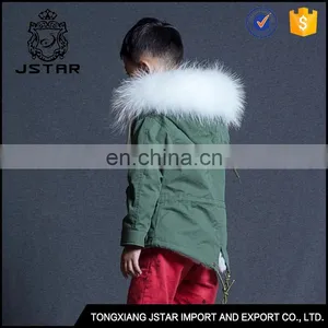China Cheap Raccoon Fur Jacket Parka Best Warm Children Winter Coat thumbnail-2