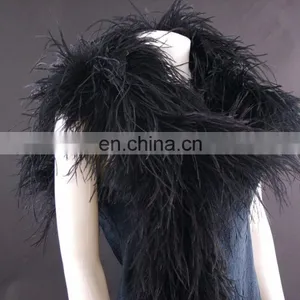 New Arrival Plumage Dyed Black Ostrich Feather Boa thumbnail-1