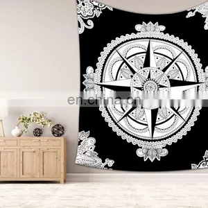 Indian Queen Compass Print Wall Hanging Gypsy Cotton Throw Handmade Decor Tapestry Bedspread thumbnail-1