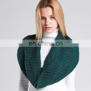 2018 Popular Young Girl Solid Color Fashion Scarves Oversize Loop Scarf Knitting thumbnail-3