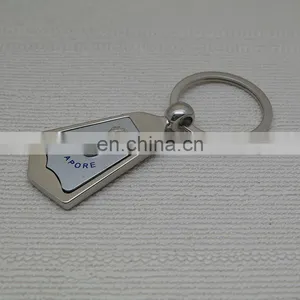 Custom Logo Singapore Design Metal Keychain/promotional Zinc Alloy Foil Keyring thumbnail-2