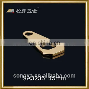 Zinc Alloy Garment Metal Zipper Puller, Gold Plated Garment Fitting Hardware thumbnail-3
