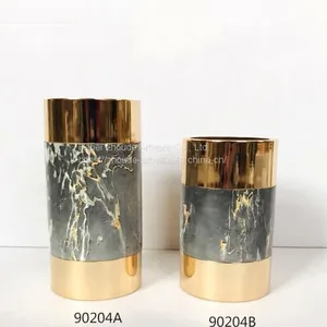 Hot Resin Sale Marble Pattern English Letter Shape Candle Holder for Home Decoration thumbnail-2