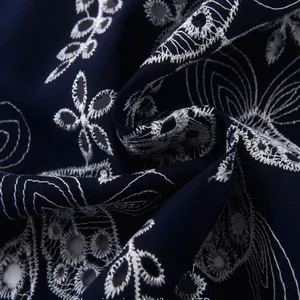 White Cotton Embroidery Lace Fabric Dress thumbnail-2