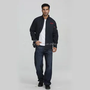 Men's Black Cotton Long Sleeve Safety Flame Retardant Work Shirt thumbnail-1