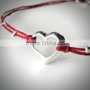 2015 Top Quality Alloy Cross Charm Double Bracelet Wrap Waxed Cotton Cord Bracelet thumbnail-3