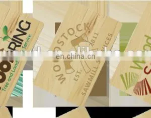 Personalized DIY LOGO Wooden Credit Card USB 2.0 Flash Drive Memory Stick For Computer thumbnail-2