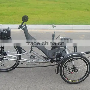 250w Foldable Suspension Electric Recumbent Trike thumbnail-5