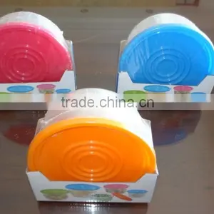 Popular 5 Pcs Set Round Plastic Food Storage Container With Color Box thumbnail-2