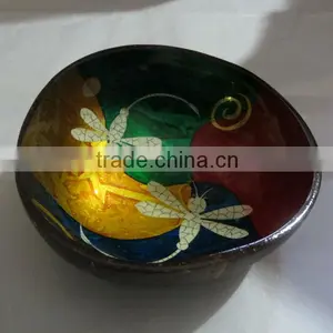 Lacquer Coconut Mother of Pearl Bowl thumbnail-1