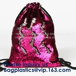Fashion Bling Sublimation Magic Sequin Drawstring Backpack Bag,Glitter Mermaid Flip Sequin Bag Outdoor Shoulder Reversib thumbnail-2