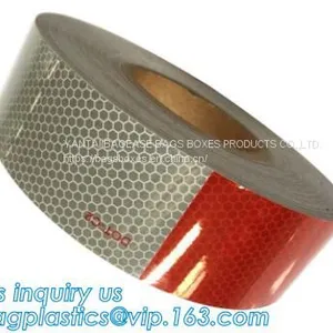 Aluminized Red And White Reflective Tape For Trucks Metalized Reflective Tape Marks for Vehicle SECURITY TAPE thumbnail-2