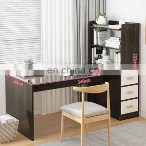 Student Study Workstation Desk Furniture Space Saving Storage Shelves Modern Cheap Home Office Desk for Computer thumbnail-2