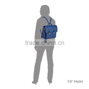 New Design Genuine Pebble Leather Convertible Backpack or Crossbody Messenger Bag thumbnail-2