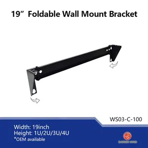 Factory OEM Manufacture WS03-C 1U 19inch Foldable Wall Mount Network Bracket / Vertical Rack / Horizontal Rack / Table Rack 1U for Network Equipment thumbnail-1