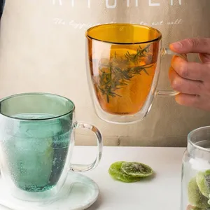 Double Wall Glass Tea Mugs thumbnail-3