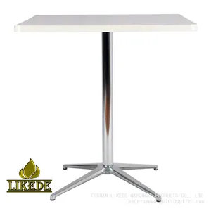 Morden Design Hot Sale Round Aluminum Dining Table Solid Wood Cafe Table for Hotel Restaurant Kitchen Use thumbnail-1
